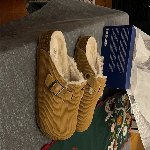 Birkenstock Tan Shearling-Lined Boston NWT - Picture 5 of 6